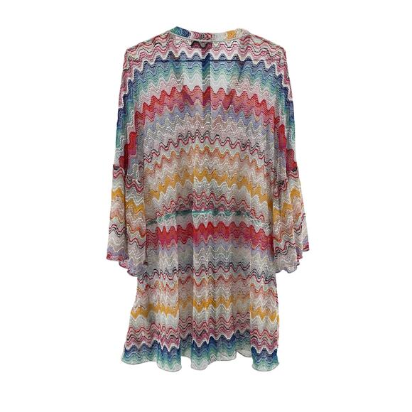 Missoni 'Mare' White Crochet-Knit Striped Metallic Mini Dress Size 10 - Picture 2 of 5